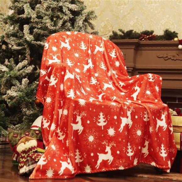 Christmas Throw Blanket Flannel Christmas Blanket Throw Fluffy Soft Plush